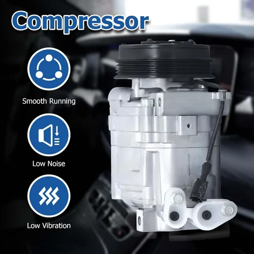 Vista 2 de WFLNHB Compresor de CA con embrague 4 ranuras de repuesto para Subaru Impreza 2.5L 2007-2014 Reemplazo para Subaru Forester 2.5L 2007-2013 CO 11227C