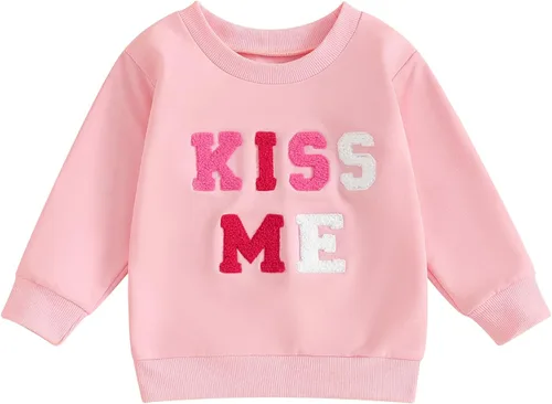 Vista 195 de Traje de San Valentín para bebé, niña, niño, traje de San Valentín, sudadera de manga larga con estampado de corazón