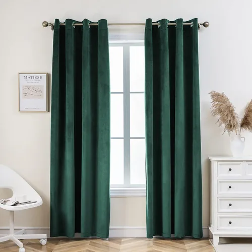 Vista 21 de Pleasant Boulevard - Cortinas de terciopelo para decoración interior de habitaciones y ventanas grandes, elegantes, estilo con ojales, 2 paneles
