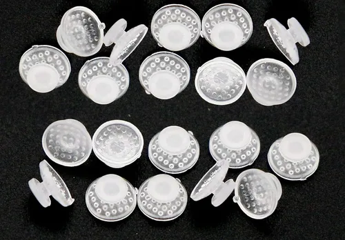 Vista 3 de Botones linguales de cerámica dentales compuestos ortodónticos transparentes Bondable Base redonda (paquete de 10)