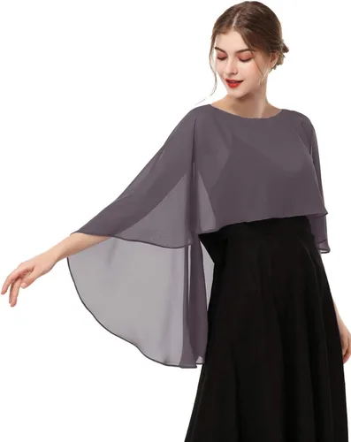 Vista 4 de Hotshawl Capelets para mujer chales y envolturas de gasa para vestido de noche capas de boda