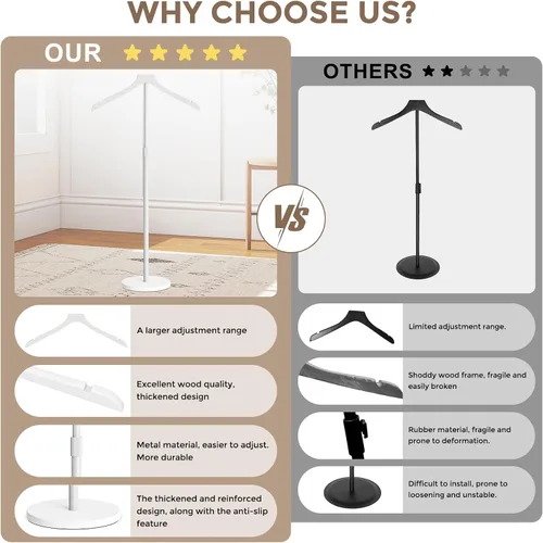 Vista 3 de OLV - Torso de maniquí, soporte de exhibición ajustable de camisa de 30 a 41 pulgadas de altura, soporte de exhibición de ropa estable