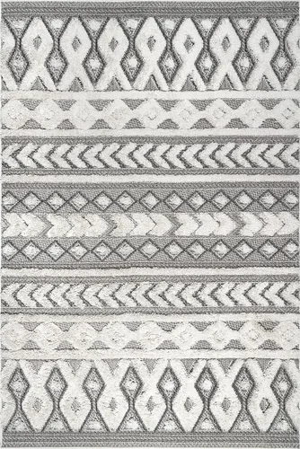 Vista 3 de nuLOOM Rebecca - Alfombra de área con textura alta y baja, 4 x 6, color gris