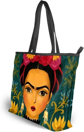 Vista 2 de DIOLPOM Bolso de mano para mujer, bolso de hombro de arte de México, bolsos con asa superior para escuela, trabajo, viajes, gimnasio, compras, Arte