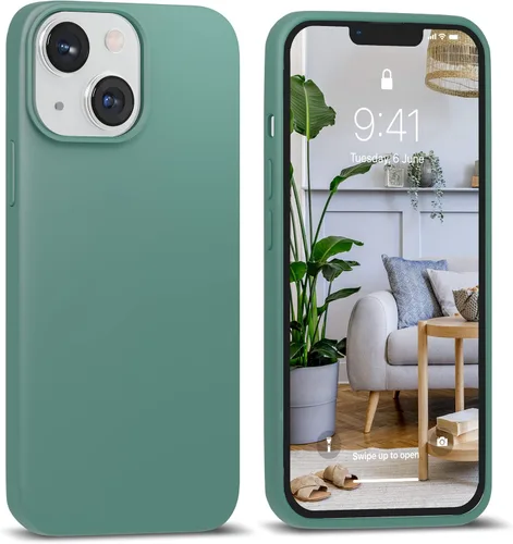 Vista 19 de IceSword Funda compatible con iPhone 13 Mini, color azul bebé, funda de silicona ultra delgada, a prueba de golpes, suave, de 5.4 pulgadas, azul