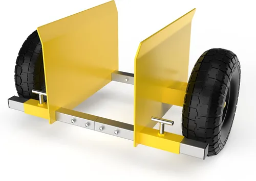 Vista 10 de Carro de puerta de losa de panel resistente con 2 ruedas de goma sólida de 10 pulgadas, rodamiento de carga de 1000 libras para láminas de paneles