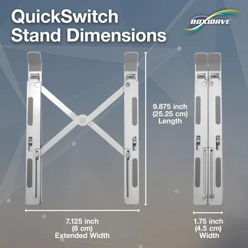 Vista 9 de BoxWave Soporte y soporte compatible con Chuwi LarkBook X - Soporte compacto QuickSwitch para portátil, soporte de visión multiángulo, plateado