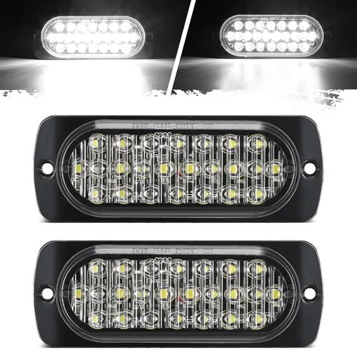 Vista 9 de Partsam 2 piezas de 4.4" de luz de señal de giro lateral de 24 LED color ámbar [Aprobación DOT], IP67 impermeable, lente ámbar, carcasa de aluminio
