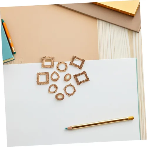 Vista 7 de 10pcs Mini Vintage Gold Resin Picture Frames for DIY Crafts