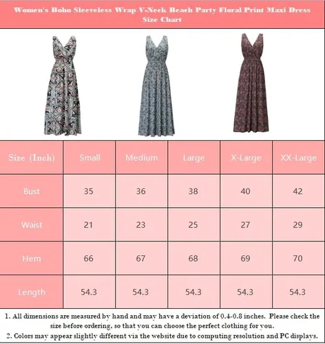 Vista 6 de Vestido bohemio para mujer, sin mangas, con cuello en V, para playa, fiesta, estampado floral