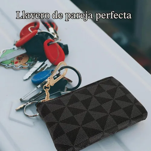Vista 4 de Veki Monedero monedero cambiador mini monedero con cremallera, color negro
