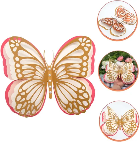 Vista 6 de DOITOOL 5 calcomanías de pared de mariposa, calcomanías de hadas, decoración de ceremonia de boda, calcomanías de computadora para laptop, mariposas