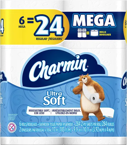 Vista 6 de Charmin Papel de baño ultra suave, rollo jumbo, 2 capas, 4.5 "x 4.2", 205 hojas, 30