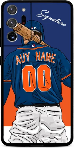 Vista 24 de Funda de béisbol personalizada con nombre y número para Samsung Galaxy Note 20/20 Ultra 10 Pro Note 9 8, silicona líquida con protección de cámara