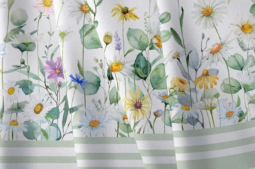 Vista 5 de Mantel ovalado de color verde salvia con margaritas de 54 x 72 pulgadas, mantel floral salvia, impermeable, resistente a las arrugas, mantel ovalado