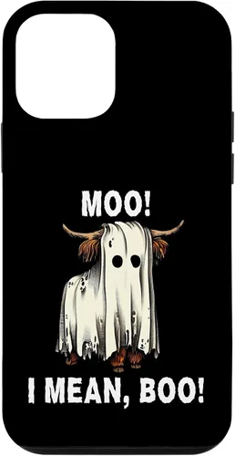 Vista 16 de iPhone 16 Funny Ghost Highland Cow Halloween Moo I Mean Boo Men Women Case