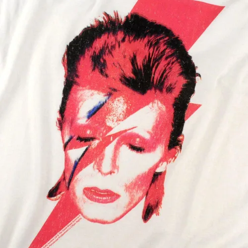 Vista 5 de Popfunk Clásico David Bowie Aladdin Sane álbum Art manga larga camiseta & pegatinas