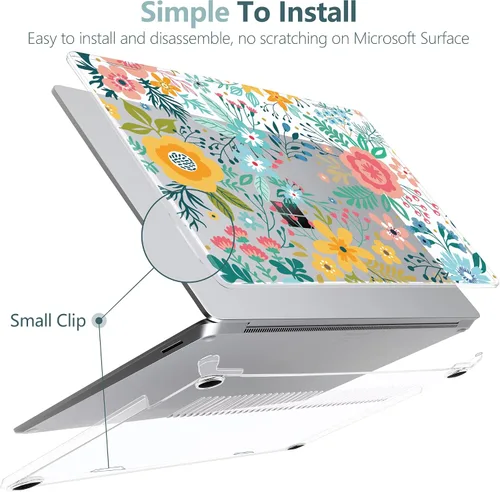 Vista 4 de TWOLSKOO Funda para portátil Microsoft Surface Go 2/1 de 12.4" lanzada con el modelo 1943/2013, carcasa rígida de plástico protectora y cubierta