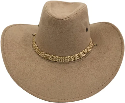 Vista 2 de Sandy Ting Sombrero vaquero occidental de ala ancha de fieltro sintético para hombre