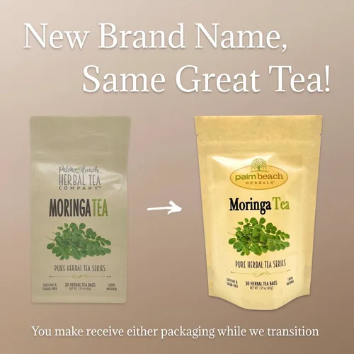 Vista 3 de Té Moringa - Serie de té de hierbas puras de Palm Beach Herbals (30 bolsas de té) 100% natural