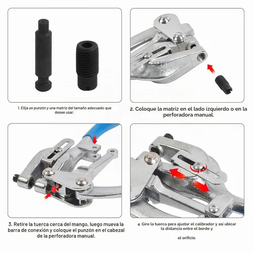 Vista 4 de Kit de Punzón Manual de Chapa Metálica con Apalancamiento Compuesto