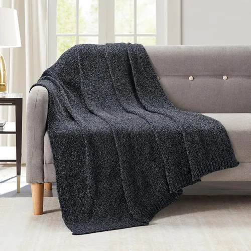 Vista 16 de Bourina - Manta de chenilla de punto, ligera, suave, acogedora, para cama, sofá, silla