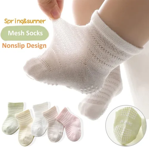 Vista 5 de SUITBOY Baby Girls Socks Toddlers Ruffle Socks Frilly Socks for Toddler Girls Baby Nonslip Cotton Socks with Grips