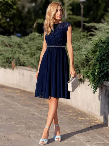 Vista 5 de MISSMAY Vestido de fiesta formal con cuentas de encaje floral elegante para mujer