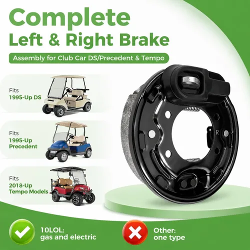 Vista 5 de 10L0L Conjunto de freno para Club Car, freno trasero izquierdo y derecho completo compatible con Club Car DS/Precedent 1995 en adelante y Tempo