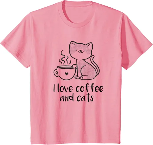 Vista 11 de I love coffee and cats Tazas de granos de café Camiseta de gato café, Blanco, S