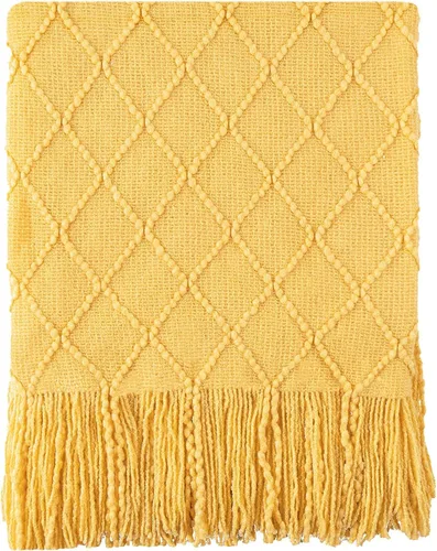 Vista 29 de BATTILO HOME Manta verde manzana para sofá, suave manta de punto de chenilla con borlas para la decoración del hogar, manta verde primavera