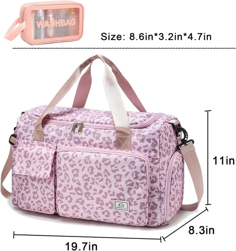 Vista 447 de Pequeña bolsa de gimnasio para mujer, bolsa de viaje con compartimento para zapatos