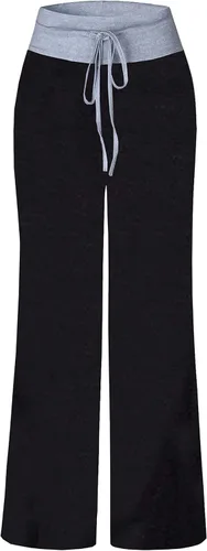 Vista 5 de X-Image - Pantalones deportivos cómodos y casuales para mujer, con estampado floral, con cordón y pierna ancha