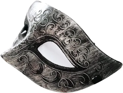 Vista 5 de Betogeth Masquerade Mask for Couples Women and Men - 2 Pack Venetian Silver free