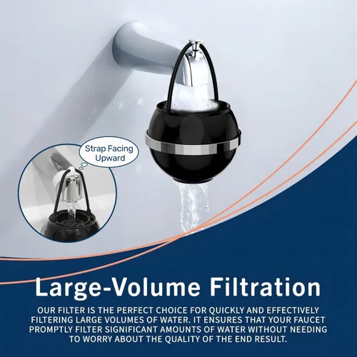 Vista 5 de Filtro de baño para bañera, filtro de agua Kinder para bañera, suavizante de agua dura para eliminar el plomo, el cloro y el flúor, mejorar