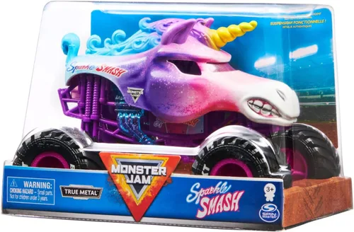 Vista 4 de Monster Jam, Monster Truck oficial de Sparkle Smash, vehículo coleccionable fundido a presión, escala 1:24