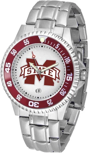 Vista 33 de SunTime Reloj de cuarzo de 1.575 in para hombre, correa de acero inoxidable de 0.787 in, esfera Gameday