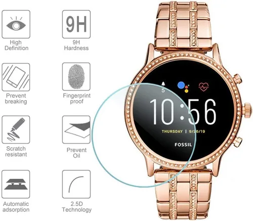 Vista 4 de Suoman Paquete de 3 protectores de pantalla para Fossil Gen 5 Julianna HR y Fossil Gen 6 para mujeres y hombres, película protectora de pantalla