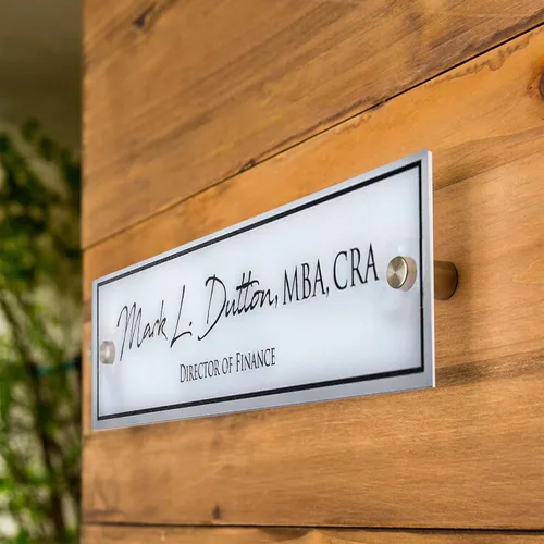 Vista 11 de Placa de nombre de oficina, 8 x 2 pulgadas, letrero de CEO ejecutivo, decoración de oficina de trabajo, regalo de graduación o promoción, placa