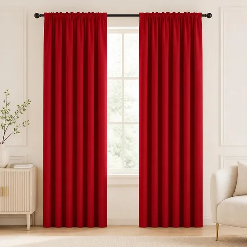 Vista 65 de Deconovo Cortinas opacas, aislamiento térmico, dobladillo para barra, reducción de ruido, certificado Oeko-TEX, cortinas de oscurecimiento
