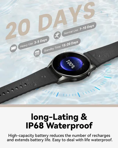 Vista 7 de Relojes inteligentes para hombres y mujeres, reloj inteligente HD de 1.26 pulgadas para teléfonos Android y iPhone (llamadas/contestadores), reloj