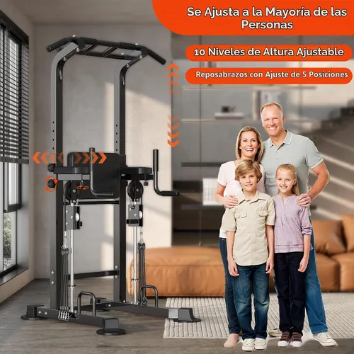 Vista 4 de SogesHome Power Tower Pull Up Bar Station Height Adjustable Assistive Rack