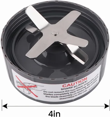 Vista 2 de Cuchilla extractora de repuesto compatible con la serie NutriBullet de 600 W y 900 W, hoja cruzada con anillo de sellado de junta de goma