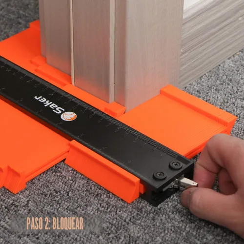 Vista 4 de Saker Medidor de contorno, duplicación, bloqueo ajustable, copia con precisión forma irregular, trazado de carpintería irregular, herramienta