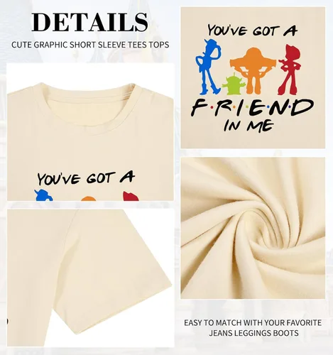 Vista 5 de Camiseta mágica con texto en inglés "You've Got a Friend", camiseta mágica con estampado de letras divertidas, camisetas de manga corta
