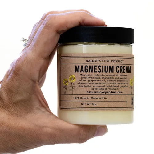 Vista 7 de Nature's Love - Crema de magnesio tópica con ingredientes orgánicos naturales y aceites esenciales, alivio muscular, calambres en las piernas, apoyo