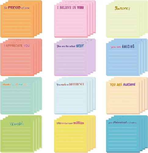 Vista 24 de Yinder 12 notas adhesivas inspiradoras, bonitas notas adhesivas motivacionales, regalos de agradecimiento a los empleados, a granel para profesores