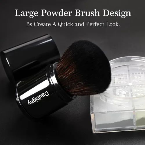 Vista 5 de Daubigny - Brocha de maquillaje retráctil Kabuki, brochas de base de viaje para base de maquillaje para rubor bronceador y polvo..