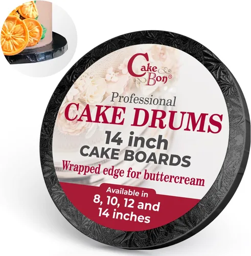 Vista 20 de Cakebon Tablas redondas para tartas – Tambores resistentes de 1/2 pulgada de grosor – Base profesional de 8 pulgadas para bordes totalmente