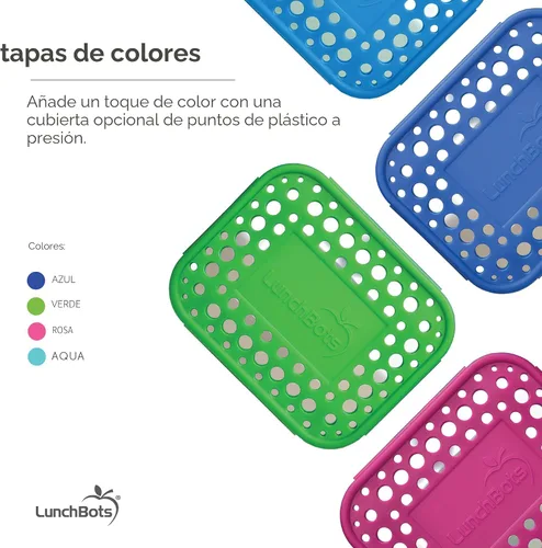 Vista 8 de LunchBots Medium Uno - Recipiente para sándwiches de acero inoxidable, diseño abierto para envolturas, ensaladas o una comida pequeña, ecológico